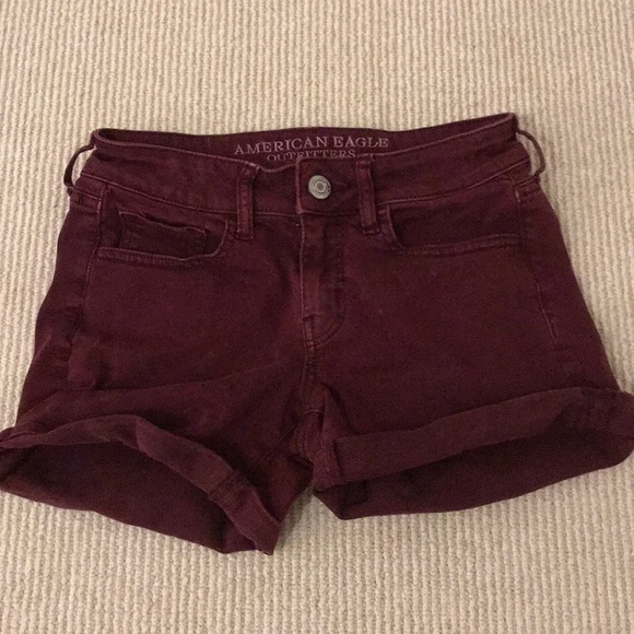 American Eagle Outfitters Pants - Maroon jean shorts